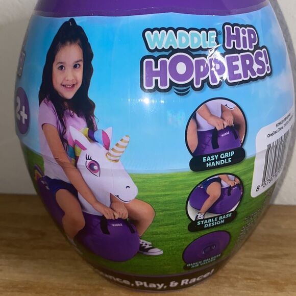 NEW Purple Unicorn Waddler Hip Hopper Bouncer 2+ Toy Active Inflatble - Picture 2 of 6